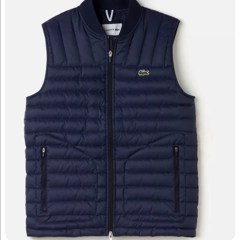 Lacoste Blouson Vest # BH9645 51 166 Navy Water Repellent Down Men